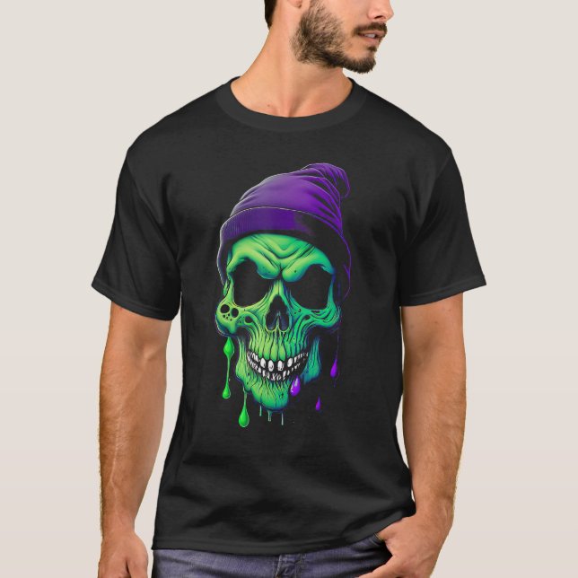 T-shirt Ghoulish Gooo Spooky Slime Skull (Devant)