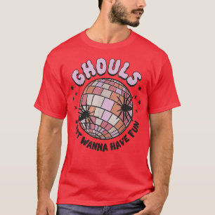 T-shirt Ghouls veut juste s'amuser Disco Ball Girls Hallow