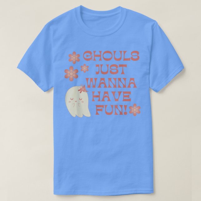 T-shirt Ghouls veut juste s'amuser mignon Ghost Retro Hall (Design devant)