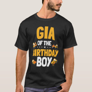 T-shirt Gia De L'Anniversaire Boy Construction Ouvrier Ann