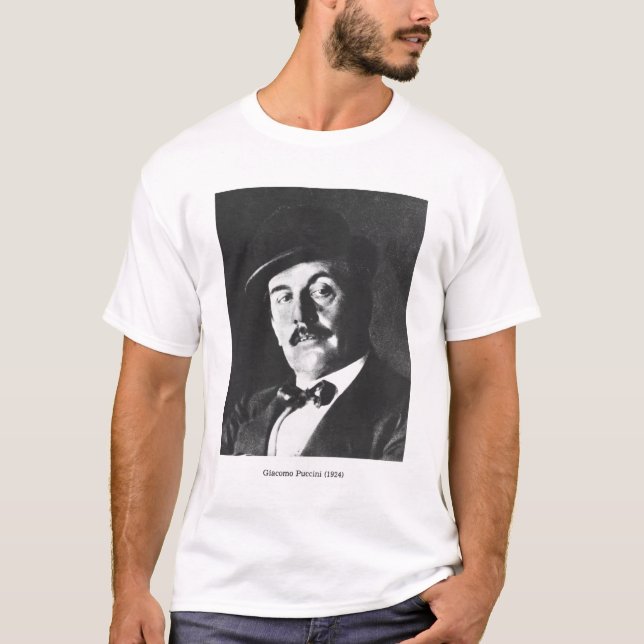 T-shirt Giacomo Puccini (1858-1924) 1924 (photolitho) (b/w (Devant)