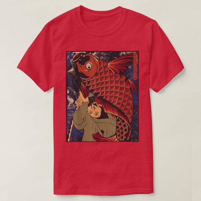 T-shirt Giant Carp Koi Poisson Japonais Samurai Guerrier c (Design devant)
