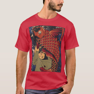 T-shirt Giant Carp Koi Poisson Japonais Samurai Guerrier c