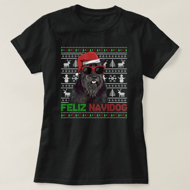 T-shirt Giant Schnauzer Chien Feliz Navidog Noël (Design devant)