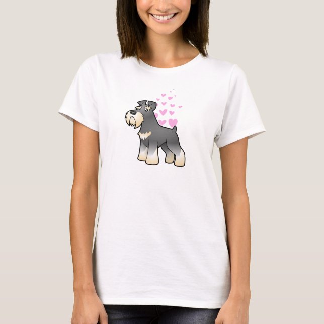 T-shirt Giant/Standard/Miniature Schnauzer Love (Devant)