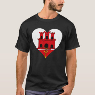 T-shirt Gibraltar Drapeau Coeur Gibraltar Love Gibraltar G