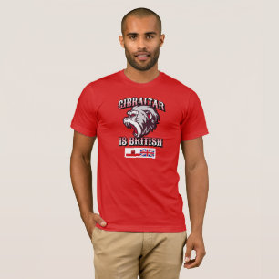 T-shirt Gibraltar Est Le Singe Britannique, Drapeau-T-Chem