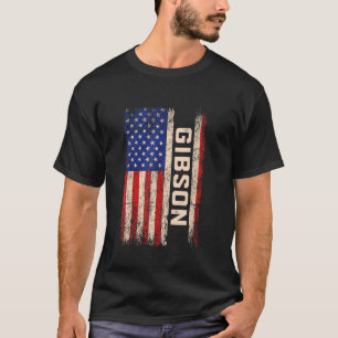 T-shirt Gibson Nom Shirt Gibson Nom American Flag