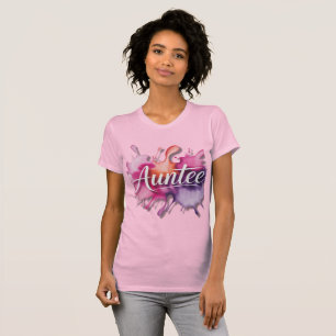 T-shirt Giclée d'aquarelle avec typographie Tante 