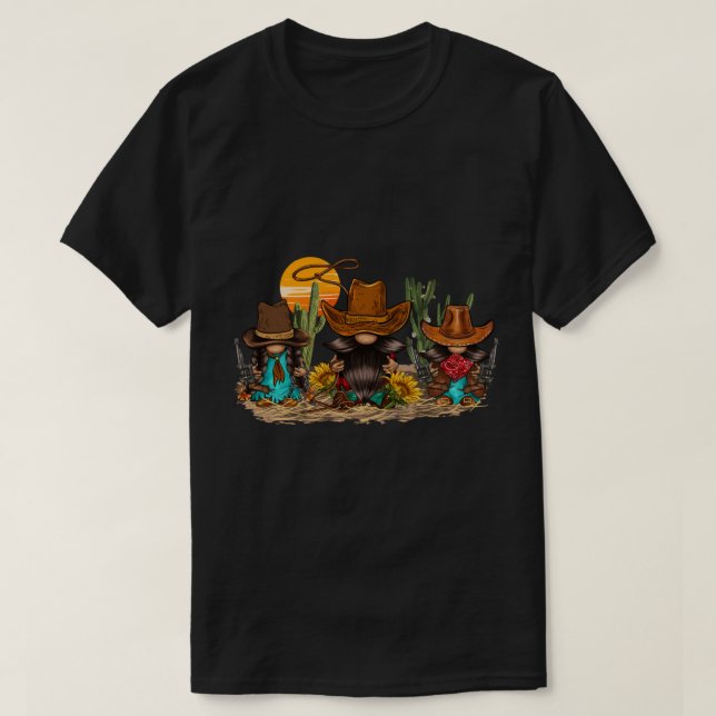 T-shirt Giddy Up Cowboy Gnome (Design devant)