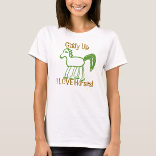 T-shirt Giddy Up Whimsical I Love Horses
