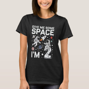 T-shirt Gif d'astronaute pour deuxième anniversaire avec e