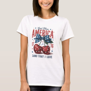 T-shirt Gif Dieu bénisse l'Amérique la terre que j'aime 