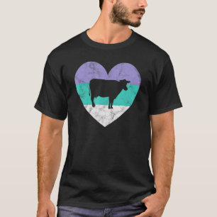 T-shirt Gif Vache Laitière Pour Femmes Filles Rétro Mignon