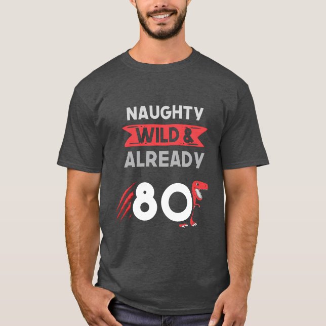 T-shirt Gift 80 years birthday womenreyrannosaurus gift (Devant)