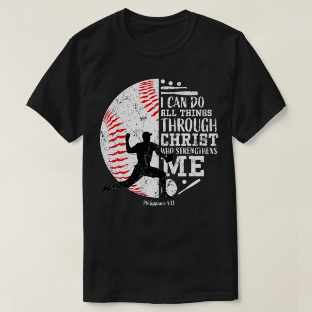 T-shirt Gifts For Baseball Pitchers Boys Kids Teens Christ (Design devant)