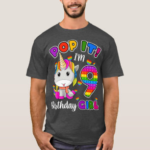 T-shirt Gifts Pop I'm 9 Birthday Girl Unicor