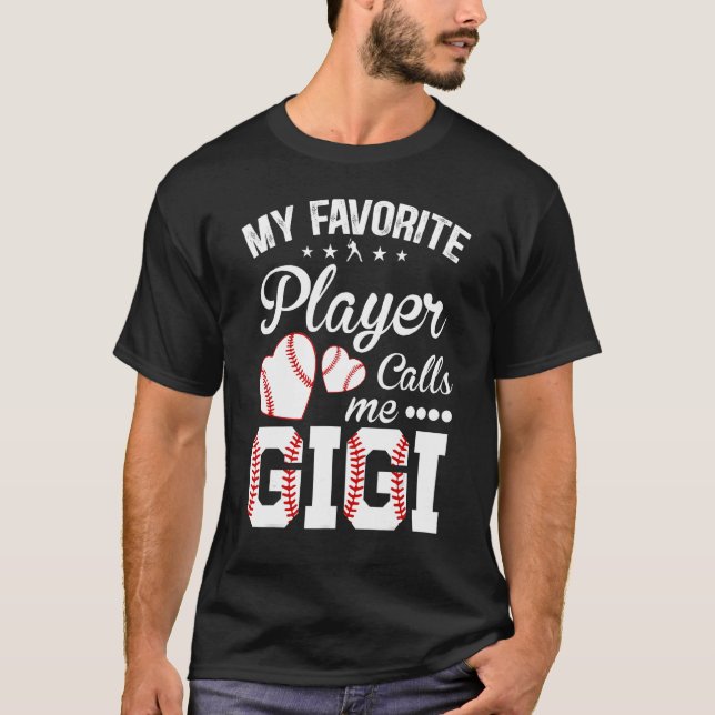 T-shirt Gigi Baseball Mon Joueur Favori M'Appelle Gigi (Devant)