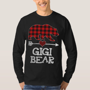 T-shirt Gigi Bear Pajama de Noël Rouge Plaid Buffalo Famil
