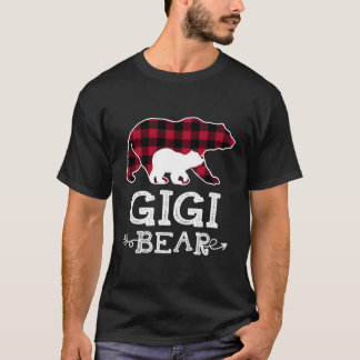 T-shirt Gigi Bear Pajama de Noël Rouge Plaid Buffalo Flèch