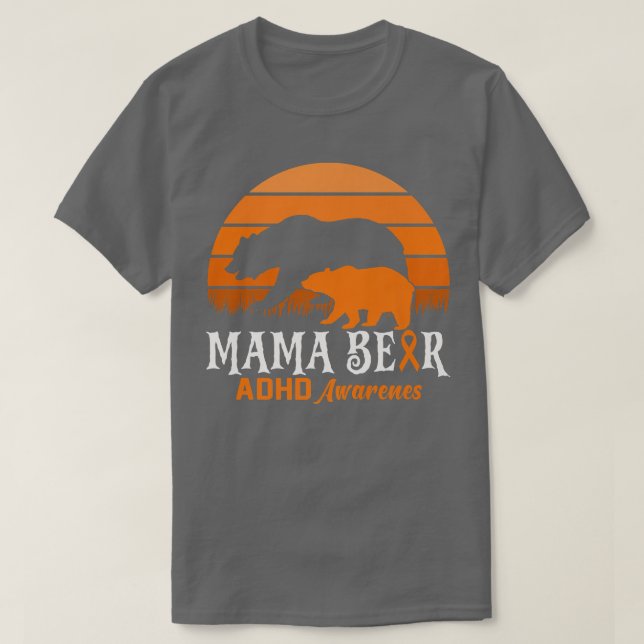 T-shirt Gigi Bear TDAH Maman Journée nationale de sensibil (Design devant)