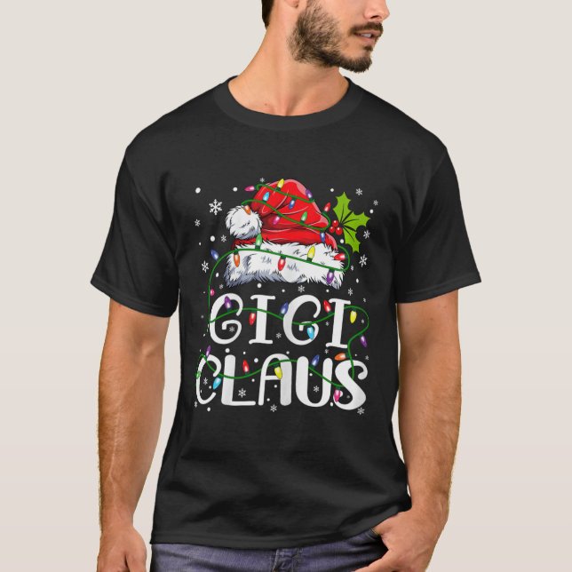 T-shirt Gigi Claus Noël Père Noël Famille jumelée chapeau  (Devant)