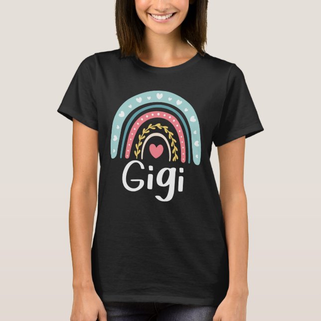 T-shirt Gigi Cute Grand-mère Famille Correspondante Arc-en (Devant)
