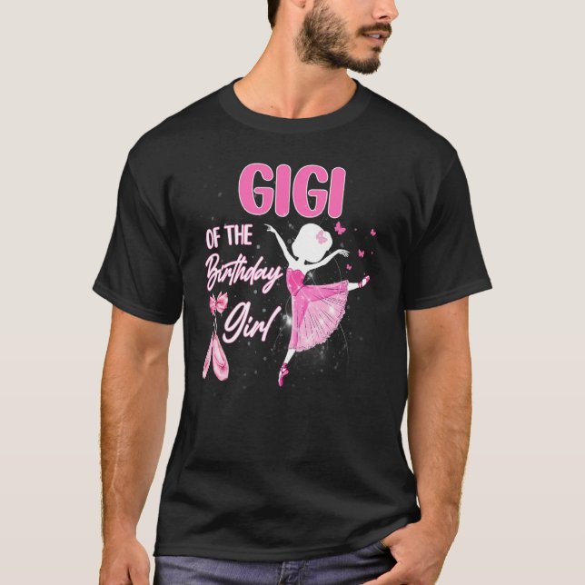 T-shirt Gigi De L'Anniversaire Fille Ballerina Ballet Thèm (Devant)