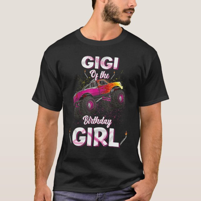 T-shirt Gigi De L'Anniversaire Fille Monster Anniversaire  (Devant)