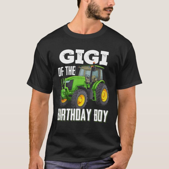 T-shirt Gigi De L'Anniversaire Garçon Famille Tracteurs Fa (Devant)