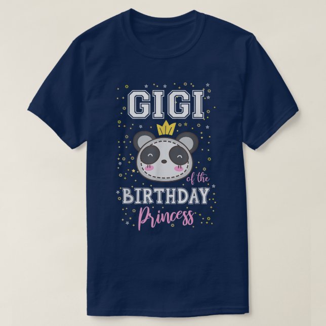T-shirt Gigi de l'Anniversaire Princesse Cute Panda Bear B (Design devant)