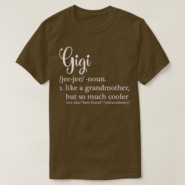 T-shirt Gigi Définition pour grand-mère ou grand-mère - Mo (Design devant)