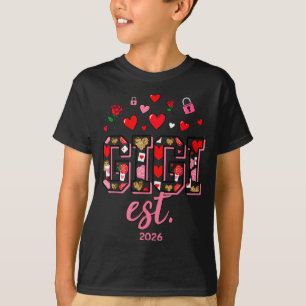 T-shirt Gigi Est 2026 Saint-Valentin Cœurs Roses Drôle Nou