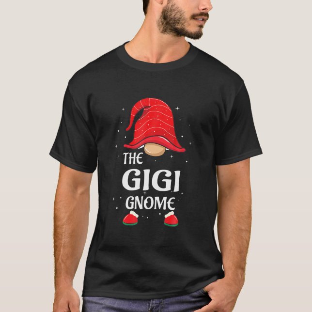 T-shirt Gigi Gnome Buffalo Plaid Correspondant Famille Noë (Devant)