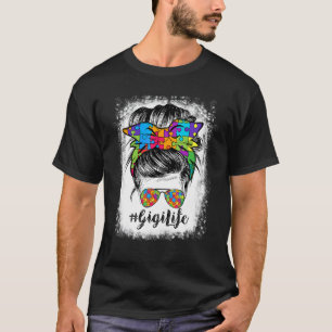 T-shirt Gigi Life Chignon Désordonné Bandeau Lunettes Auti