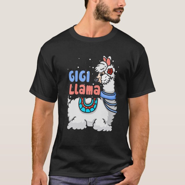 T-shirt Gigi Llama Correspondant Famille Pyjamas de Noël C (Devant)