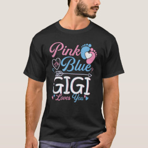 T-shirt Gigi Rose Ou Bleu Vous Aime Bébé Genre Révélation
