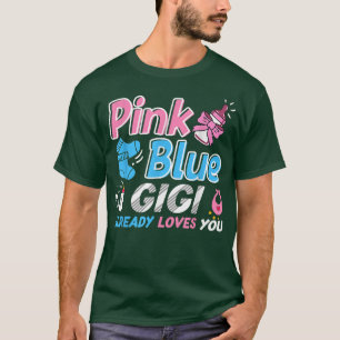 T-shirt Gigi Rose Ou Bleu Vous Aime Bébé Genre Révélation