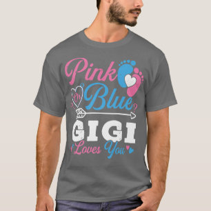 T-shirt Gigi Rose Ou Bleu Vous Aime Mignonne Genre Révéler