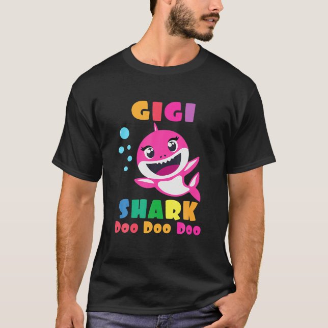 T-shirt Gigi Shark Cadeau mignonne bébé requin famille jum (Devant)