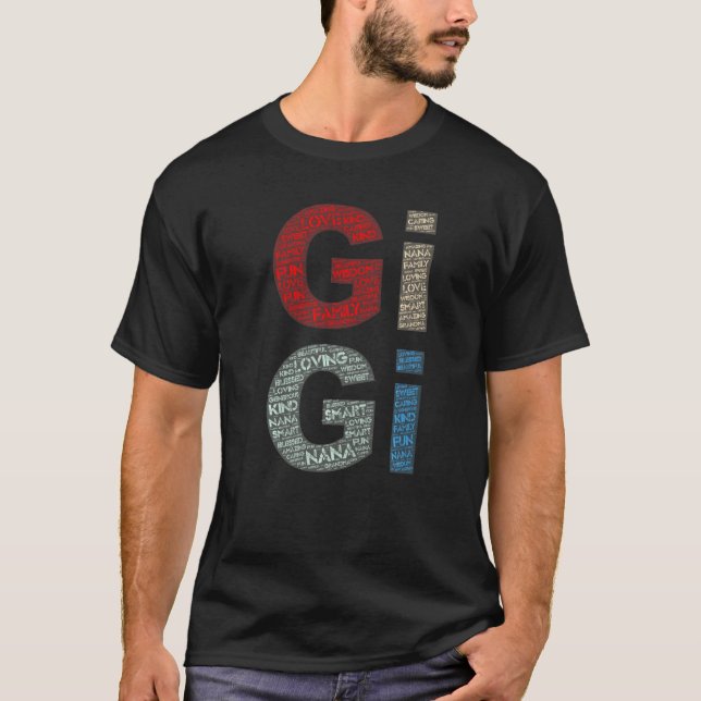 T-shirt Gigi Surnom Grandma Retro (Devant)