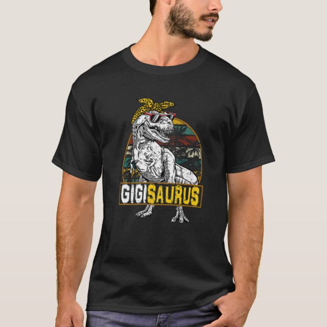 T-shirt Gigisaurus Leopard Rex Dinosaur Gigi Saurus Mère (Devant)