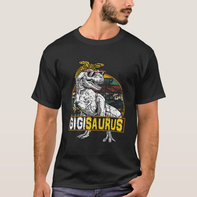 T-shirt Gigisaurus Leopard T Rex Dinosaur Gigi Saurus Moth (Devant)