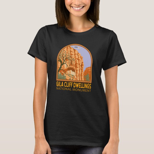 T-shirt Gila Cliff Logements Monument National Nouveau-Mex (Devant)