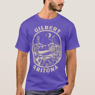T-shirt Gilbert Arizona Linocut désert en détresse Illustr