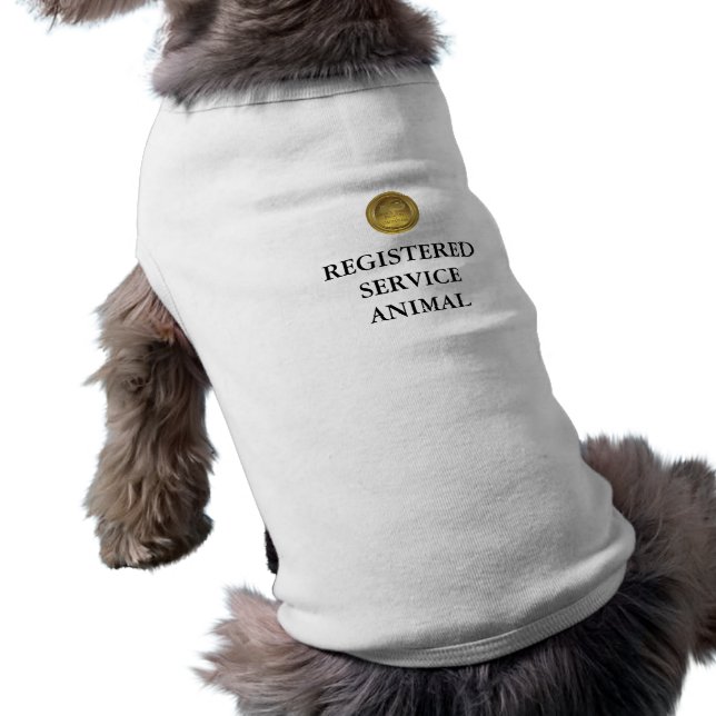 T-shirt Gilet ou chemise de chien animal de service homolo (Dos)