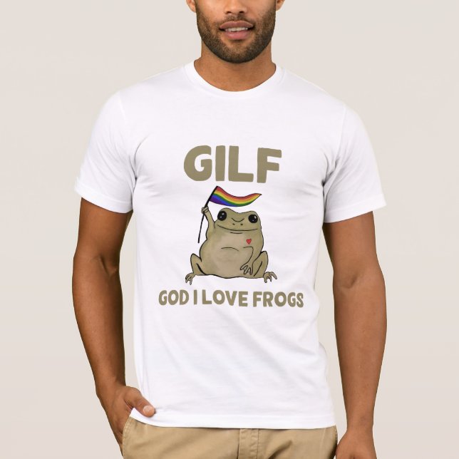 T-shirt GILF Dieu I Love Frogs Christian Funny Animal (Devant)