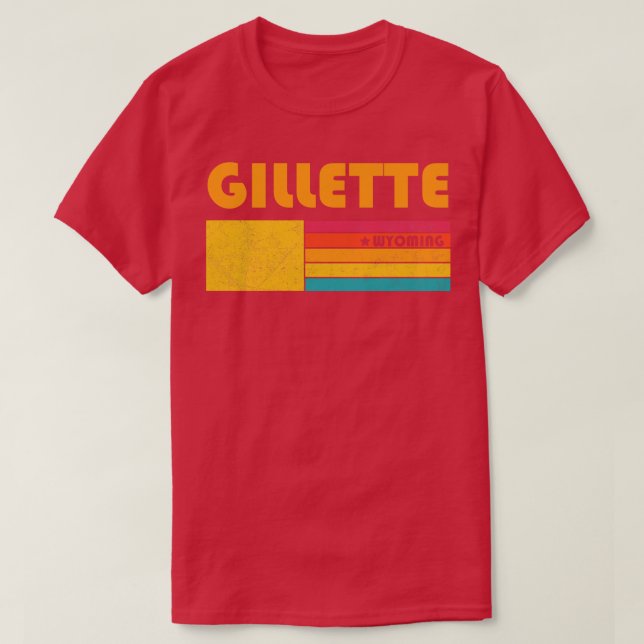 T-shirt Gillette Wyoming Souvenir Vintage (Design devant)