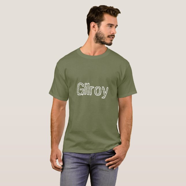 T-shirt Gilroy avec des lettres ouvertes simples (Devant entier)