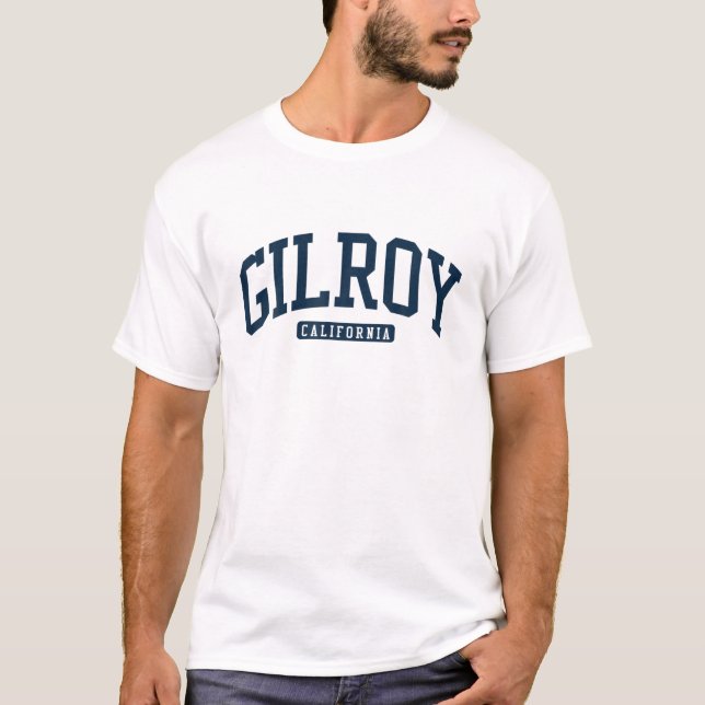 T-shirt Gilroy California CA College University Style Navy (Devant)